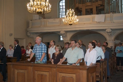 Eestikeelsel jumalateenistusel 20. augustil Vilniuse luterlikus kirikus. Foto: Jaan Saksing 