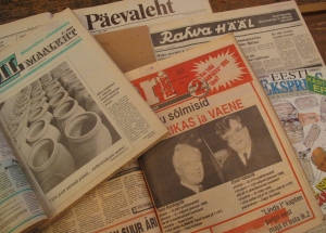 Kui 1990ndate algul oli ainus väliskapitalile kuuluv leht Äripäev, siis 1990ndate lõpus jäi suurematest väljaannetest eestlaste kätte ainult Maaleht. Foto: repro