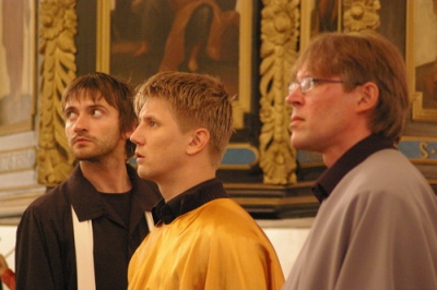 Näiteseltskonnast on pildile jäänud Margus Groznõi (vasakult), Kaido Veski ja Uno Trumm. Internet  