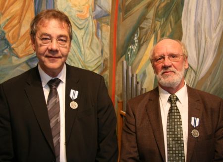 EELK koostöömedali laureaadid Wolfgang Vogelmann (vasakul) ja Wilhelm Poser. Arho Tuhkru