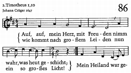 Paul Gerhardti laul «Nüüd tõstkem rõõmuhääli» Johann Crügeri lauluraamatus.